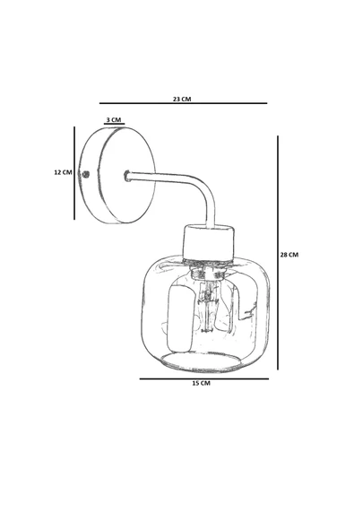 Lumexx PARLA SİYAH FÜME CAMLI APLİK - Resim 4
