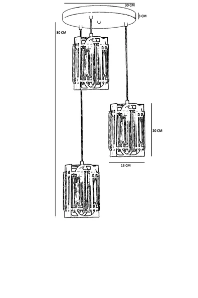 Lumexx BALA 3 LÜ TEPSİLİ SİYAH SARKIT - Resim 4