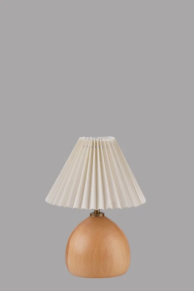 Lumexx CAMERON NATUREL PİLELİ KREM ABAJURLU MASA LAMBASI - Resim 4