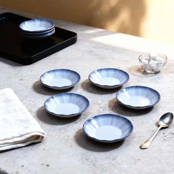 GÜRAL PORSELEN Acem 12 Parça 10 cm Çay Tabağı 30527 - Resim 8