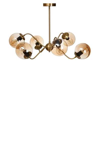 Lumexx YENİ AHTAPOT 6 LI ESKİTME BAL CAMLI AVİZE - Resim 3