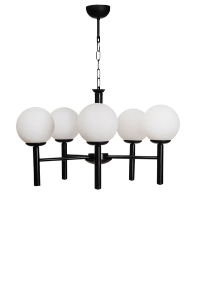 Lumexx LUKE 5 Lİ SİYAH BEYAZ CAMLI AVİZE - Resim 2