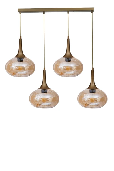 Lumexx ZARA 4 LÜ SIRALI ESKİTME BAL CAMLI SARKIT - Resim 2