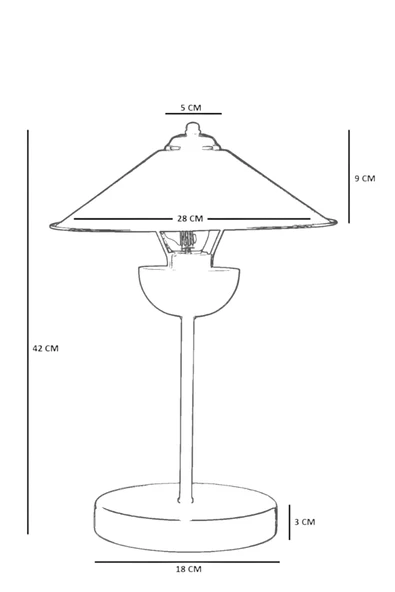 Lumexx GALE TURUNCU METAL BAŞLIKLI MASA LAMBASI - Resim 4