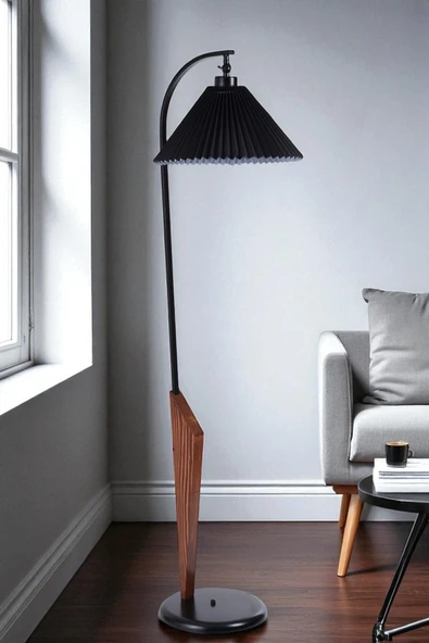 Lumexx AKTAN CEVİZ LAMBADER PİLELİ SİYAH ABAJURLU ürün görseli