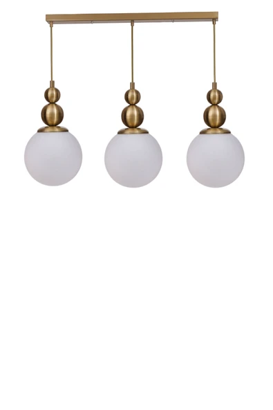 Lumexx YAREN 3 LÜ SIRALI ESKİTME BEYAZ CAMLI SARKIT - Resim 2