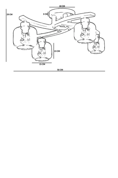 Lumexx WESTON 4 LÜ NATUREL BAL CAMLI PLOFONYER AVİZE - Resim 4