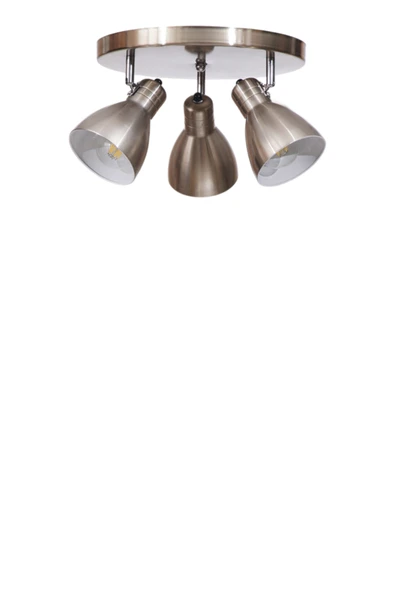 Lumexx OTİS 3 LÜ TEPSİLİ MAT KROM PLAFONYER AVİZE - Resim 2