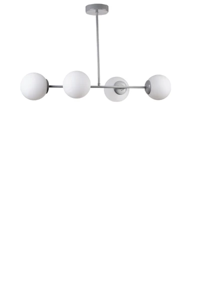 Lumexx YENİ FAVORİ 4 LÜ GRİ BEYAZ CAMLI AVİZE - Resim 2