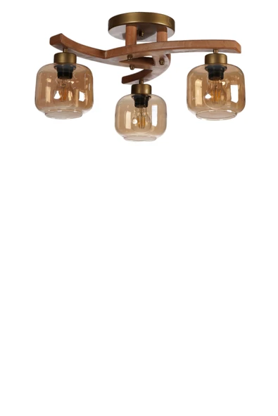 Lumexx WESTON 3 LÜ NATUREL BAL CAMLI PLOFONYER AVİZE - Resim 2