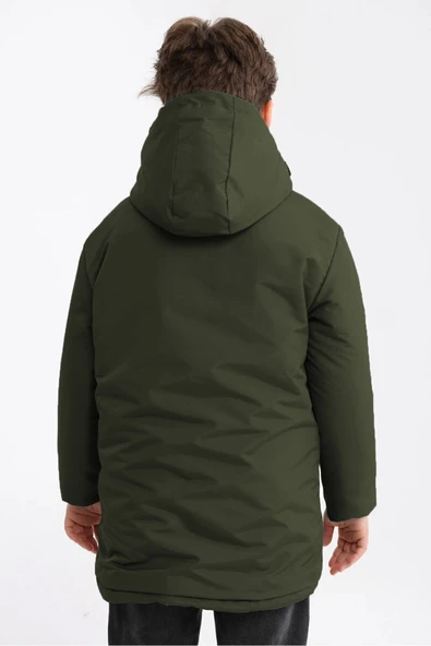 İçi Kürklü Su ve Rüzgar Geçirmez Erkek Çocuk Mont - Resim 5