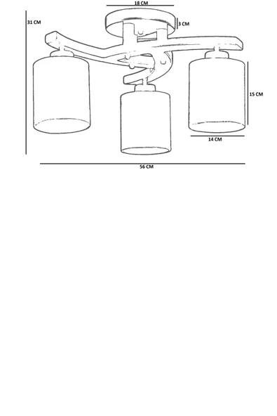 Lumexx WESTON 3 LÜ NATUREL PETEK ABAJURLU PLOFONYER AVİZE - Resim 4