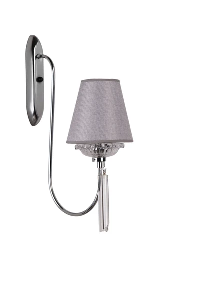 Lumexx KONTES KROM HASIR GRİ ABAJURLU APLİK - Resim 2