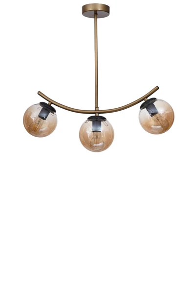 Lumexx VELVET 3 LÜ ESKİTME BAL CAMLI PLAFONYER AVİZE - Resim 2