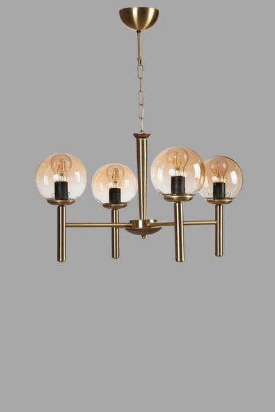 Lumexx LUKE 4 LÜ ESKİTME BAL CAMLI AVİZE - Resim 3