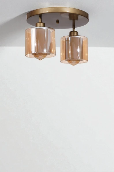 Lumexx YENİ SAHRA 2 Lİ TEPSİLİ ESKİTME PLAFONYER AVİZE ürün görseli