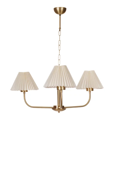 Lumexx APOLLO 3 LÜ ESKİTME PİLELİ KREM ABAJURLU AVİZE - Resim 2