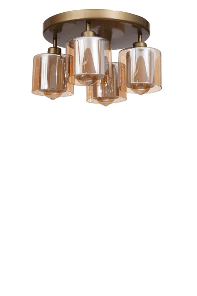 Lumexx YENİ SAHRA 4 LÜ TEPSİLİ ESKİTME PLAFONYER AVİZE - Resim 2