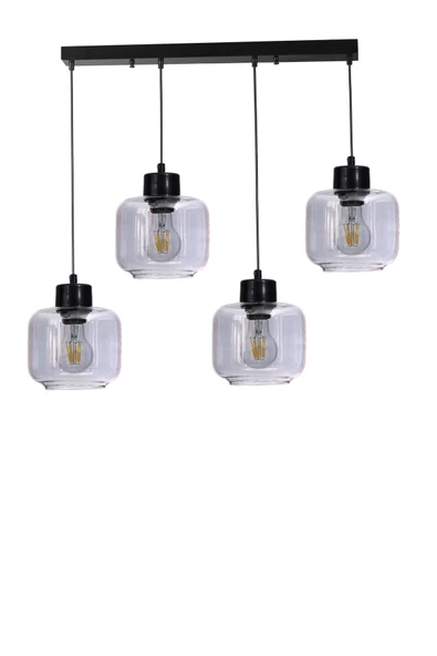 Lumexx PARLA 4 LÜ SIRALI SİYAH FÜME CAMLI SARKIT - Resim 2