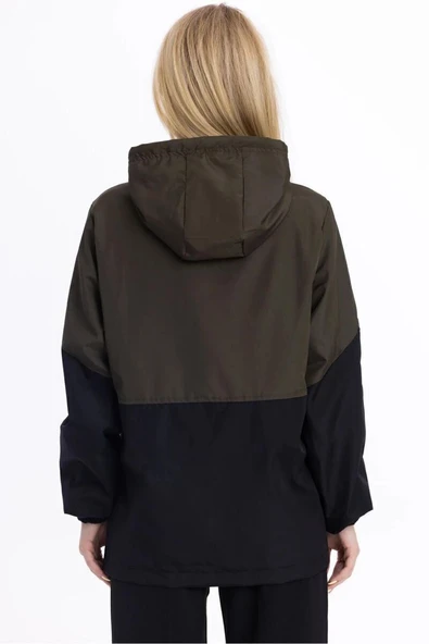 İçi Astarlı Su ve Rüzgar Geçirmez Cepli Kadın Yağmurluk - Resim 12