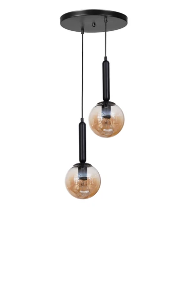 Lumexx SEZGİ 2 Lİ TEPSİLİ SİYAH BAL CAMLI SARKIT - Resim 2