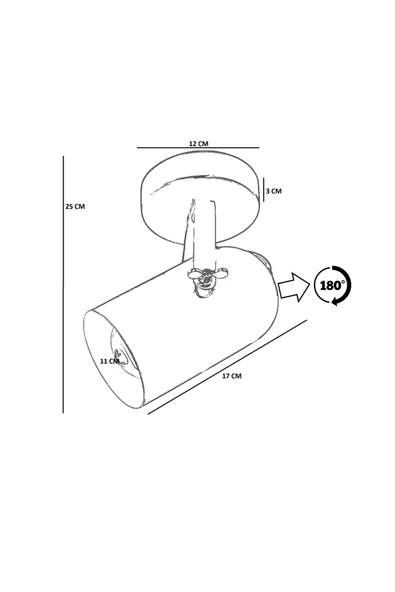 Lumexx LONDON TEKLİ SİYAH PLAFONYER AVİZE - Resim 4