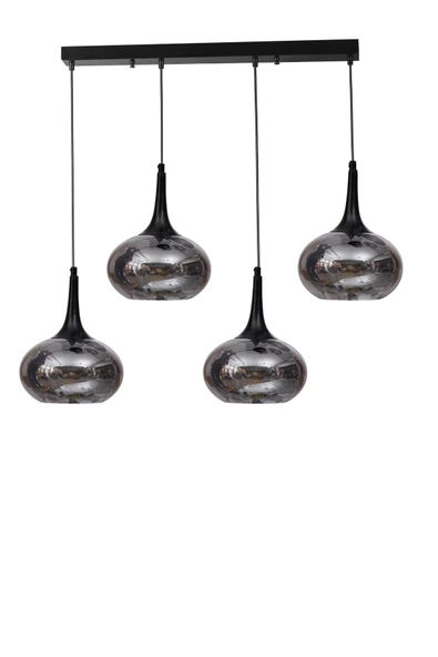 Lumexx ZARA 4 LÜ SIRALI SİYAH FÜME CAMLI SARKIT - Resim 2