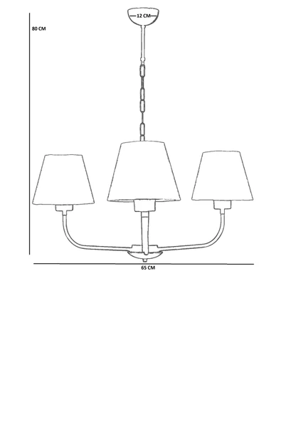 Lumexx APOLLO 3 LÜ ESKİTME PETEK ABAJURLU AVİZE - Resim 4