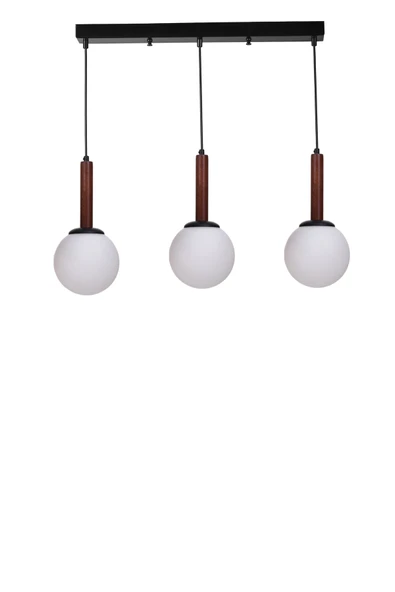 Lumexx IŞIL 3 LÜ SIRALI CEVİZ BEYAZ CAMLI SARKIT - Resim 2