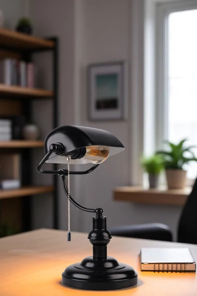 Lumexx BANKER SİYAH MASA LAMBASI ürün görseli