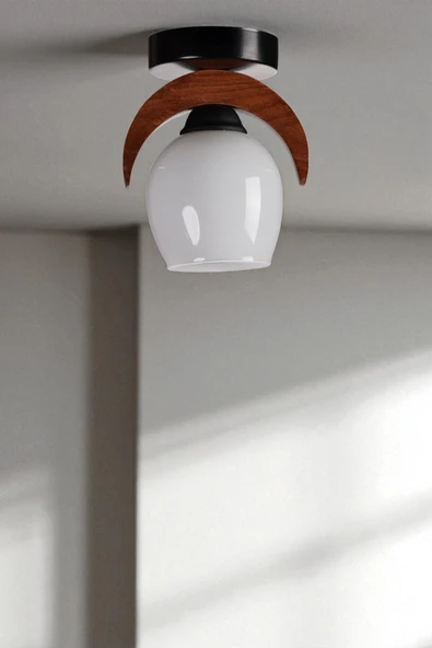 Lumexx HELENA TEKLİ BEYAZ CAMLI PLAFONYER AVİZE ürün görseli