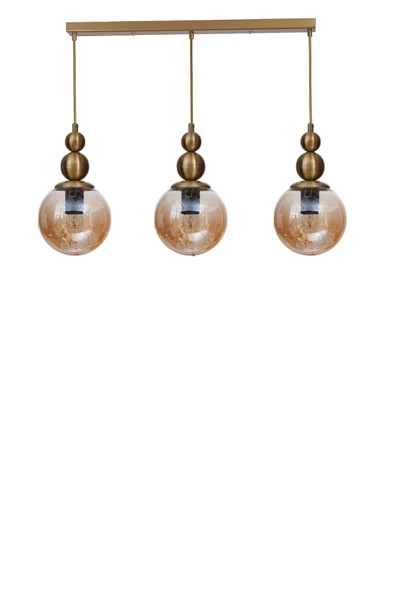 Lumexx YAREN 3 LÜ SIRALI ESKİTME BAL CAMLI SARKIT - Resim 2