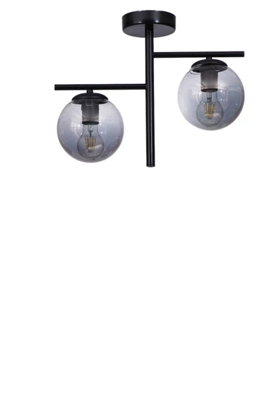 Lumexx TERRA 2 Lİ SİYAH FÜME CAMLI PLAFONYER AVİZE - Resim 2