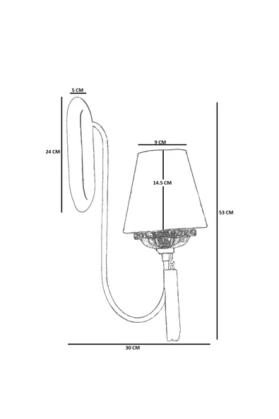 Lumexx KONTES ESKİTME HASIR ABAJURLU APLİK - Resim 4