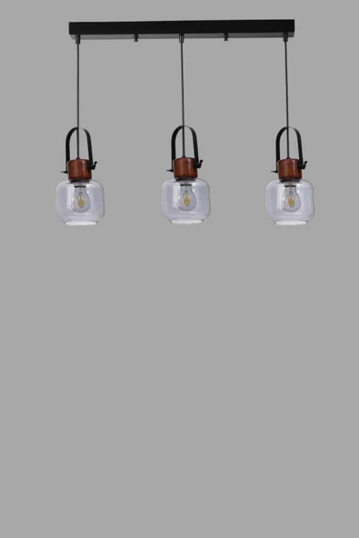 Lumexx Masal 3 Lü Sıralı Siyah Füme Camlı Sarkıt - Resim 3