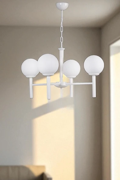 Lumexx LUKE 4 LÜ BEYAZ CAMLI AVİZE ürün görseli