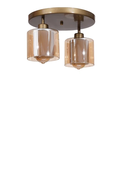 Lumexx YENİ SAHRA 2 Lİ TEPSİLİ ESKİTME PLAFONYER AVİZE - Resim 2