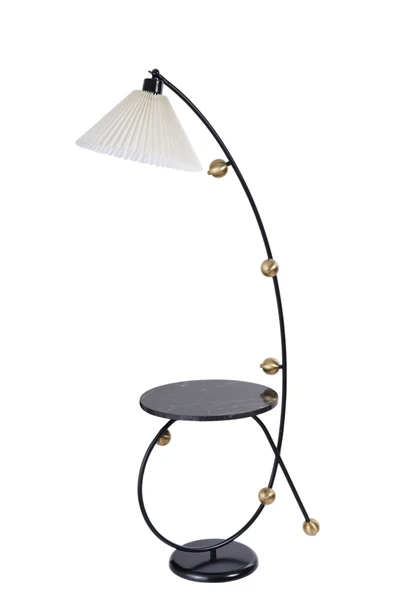 Lumexx YEKTA SEHBALI SİYAH LAMBADER PİLELİ KREM ABAJURLU - Resim 2