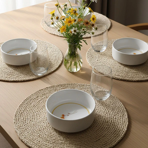 GÜRAL PORSELEN Paris Flower  4 Parça 12 cm Kase 29554 - Resim 5