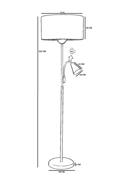 Lumexx DEVİN ESKİTME LAMBADER SİLİNDİR KOYU HASIR ABAJURLU - Resim 4