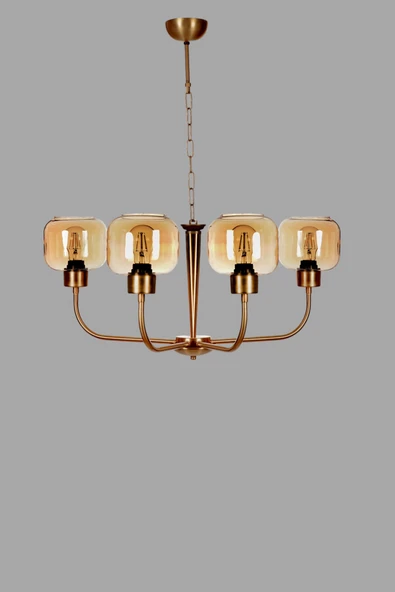 Lumexx APOLLO 4 LÜ ESKİTME BAL CAMLI AVİZE - Resim 3