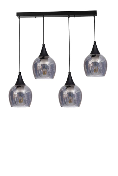 Lumexx ENZO 4 LÜ SIRALI SİYAH FÜME CAMLI SARKIT - Resim 2