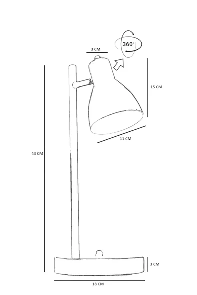 Lumexx OTİS SİYAH MASA LAMBASI - Resim 5