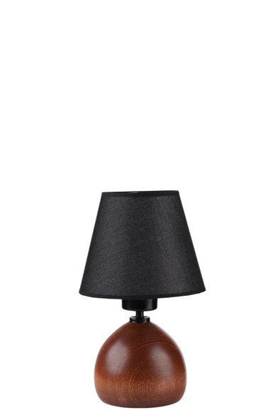 Lumexx CAMERON CEVİZ HASIR SİYAH ABAJURLU MASA LAMBASI - Resim 3