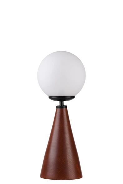 Lumexx JUNO CEVİZ BEYAZ CAMLI MASA LAMBASI - Resim 3