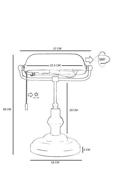 Lumexx BANKER YEŞİL MASA LAMBASI - Resim 6