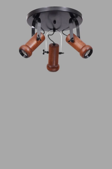 Lumexx PASCAL 3 LÜ TEPSİLİ CEVİZ PLAFONYER AVİZE - Resim 5