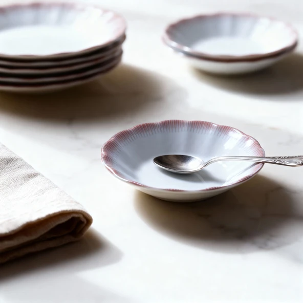 GÜRAL PORSELEN Acem 12 Parça 10 cm Çay Tabağı 30526 - Resim 7