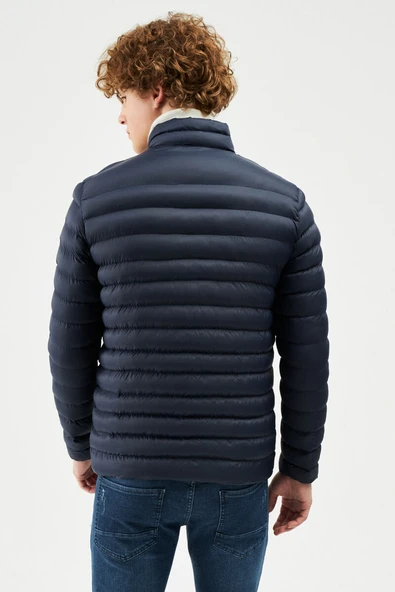 D1fference İçi Astarlı Cepli Jel Elyaf Su ve Rüzgar Geçirmez Şişme Kışlık Erkek Mont - Resim 6