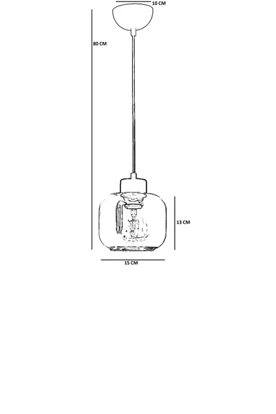 Lumexx PARLA TEKLİ SİYAH FÜME CAMLI SARKIT - Resim 4